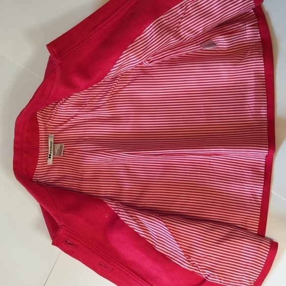 Red Blazer Linen blend Office Siren blazer boxy cropped tailored  Nygard  sz 4P - Picture 8 of 13